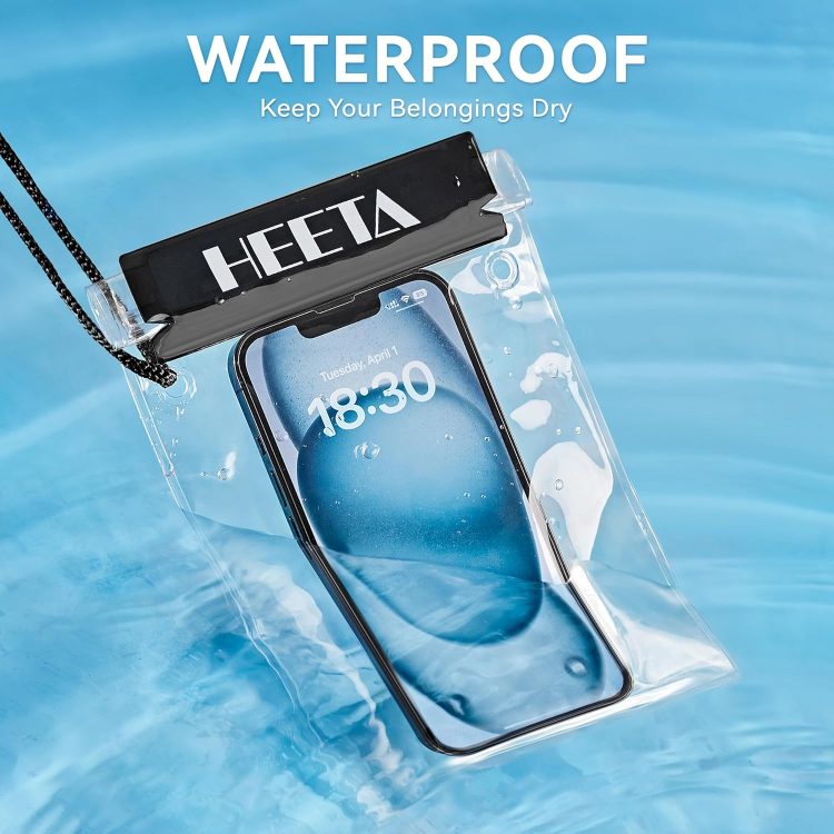 5-Pack Clear Waterproof Dry Bag, Water Tight Cases Pouch Dry Bags for Camera Mobile Phone Maps, Kayaking Boating Document Holder - Image 2