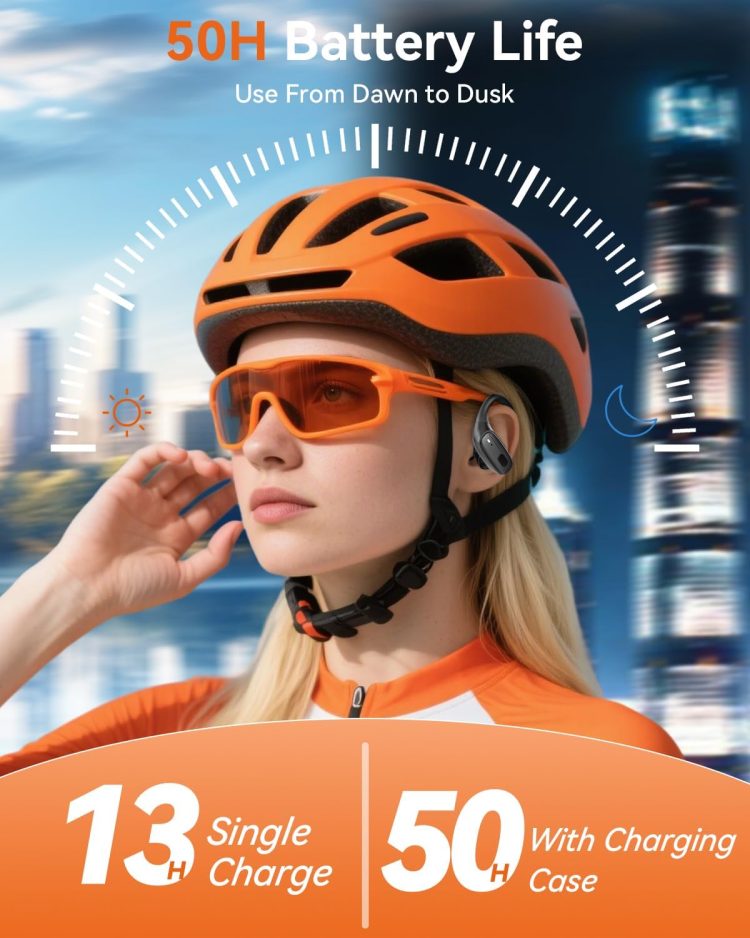 Wireless Earbuds, Sports Bluetooth Headphones, Ear Buds with ENC Noise Canceling Mic, 50Hr Playtime Earphones, Palm-Sized, LED Power Display, IPX7 Waterproof Headset for Workout Running, Black - Image 3